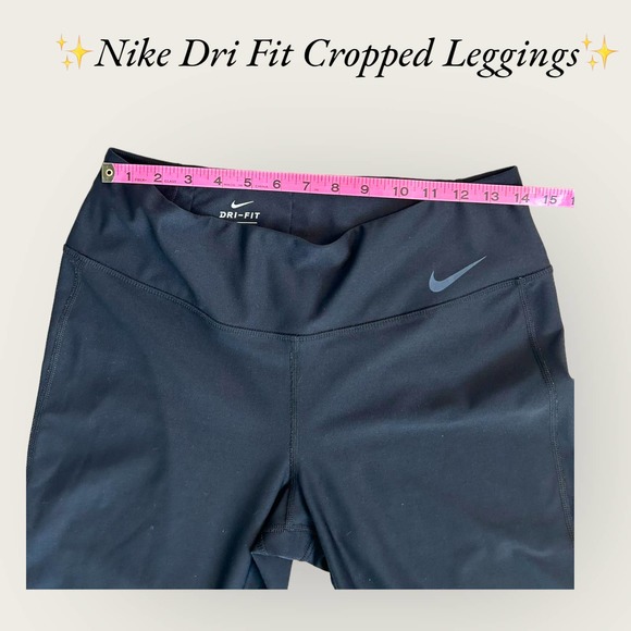 ✨Nike Dri‎ Fit Cropped Leggings in Black. Size Large✨ - Picture 6 of 7